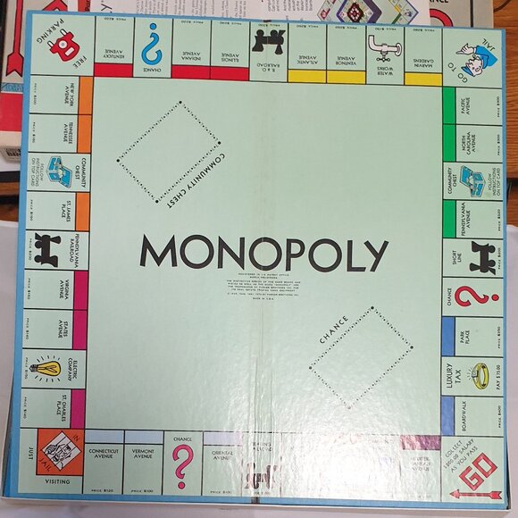 Vintage Original Monopoly Board Game Parker Brothers Classic No.9 - Picture 2 of 7